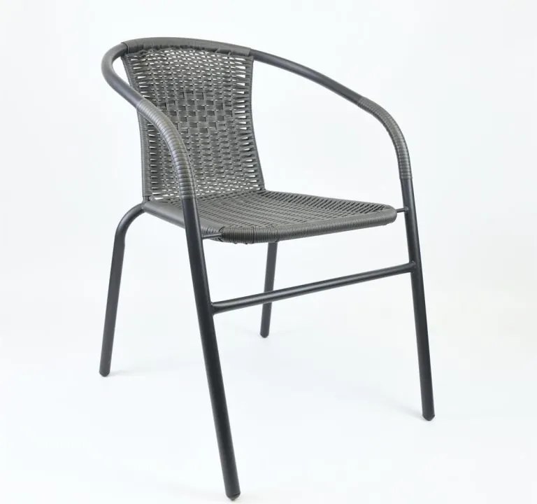 Krzesło bistro ogrodowe, składane, szare