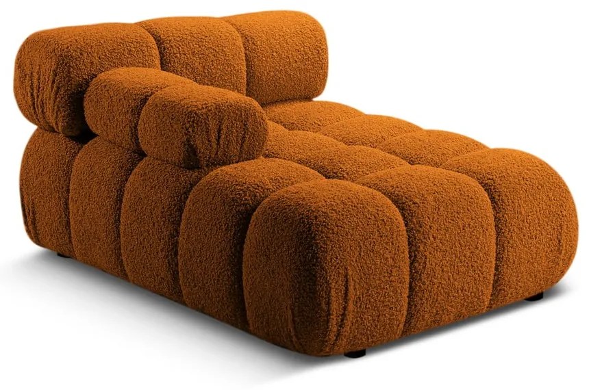 Pomarańczowy moduł sofy z materiału bouclé (lewostronny) Bellis – Micadoni Home