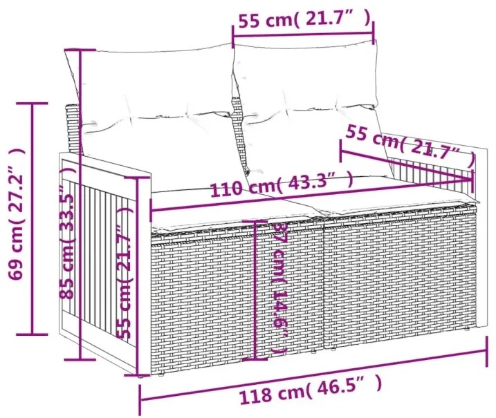 Sofa ogrodowa z białymi poduszkami - Sydnet 5X