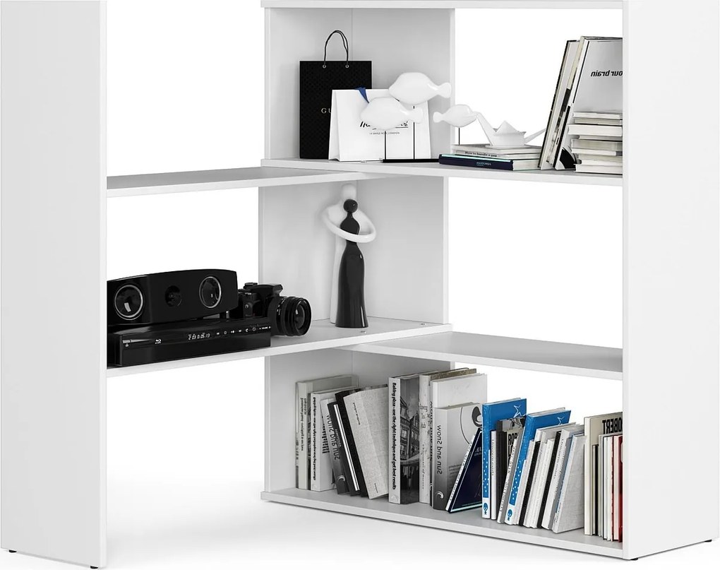 Regał AKORD TWIST Biały 173,6 cm kolor Biały mat 3 półki 173,6x30x109,3 cm