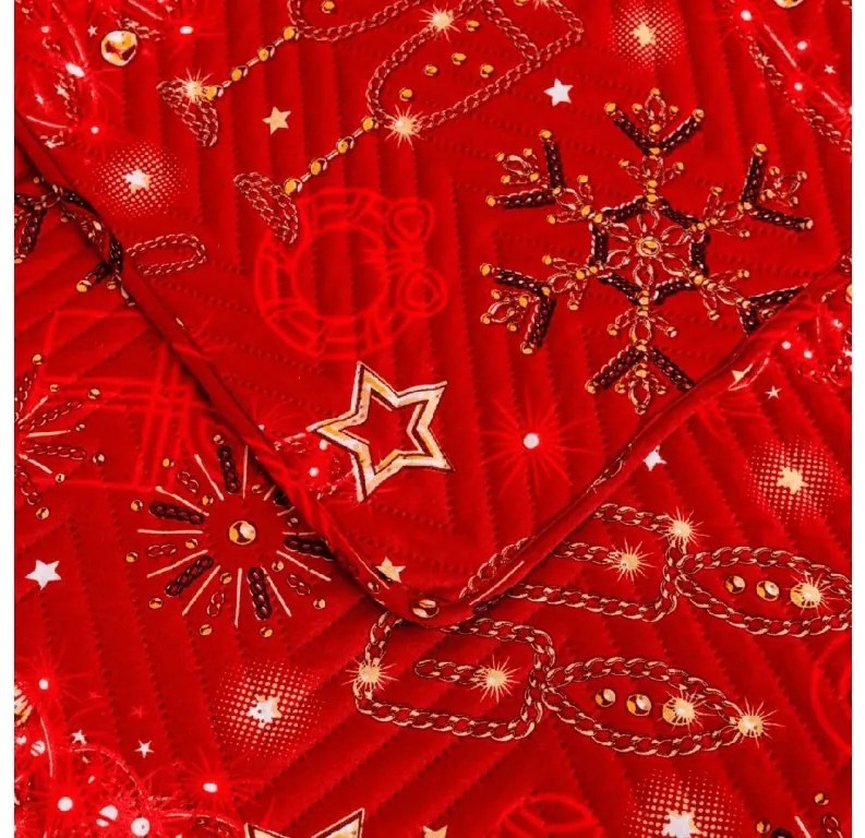 Narzuta na łóżko CHRISTMAS MAGIC, czerwona Rozmiar: 200 x 220 cm