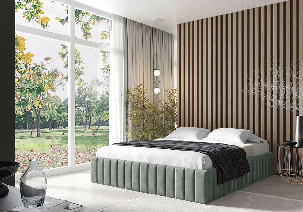 Szare nowoczesne łóżko tapicerowane 5 rozmiarów E8-B39