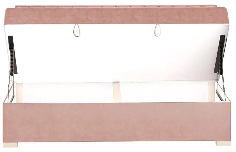Różowe łóżko dziecięce ze schowkiem i materacem 90x200 cm Chill – Ghado