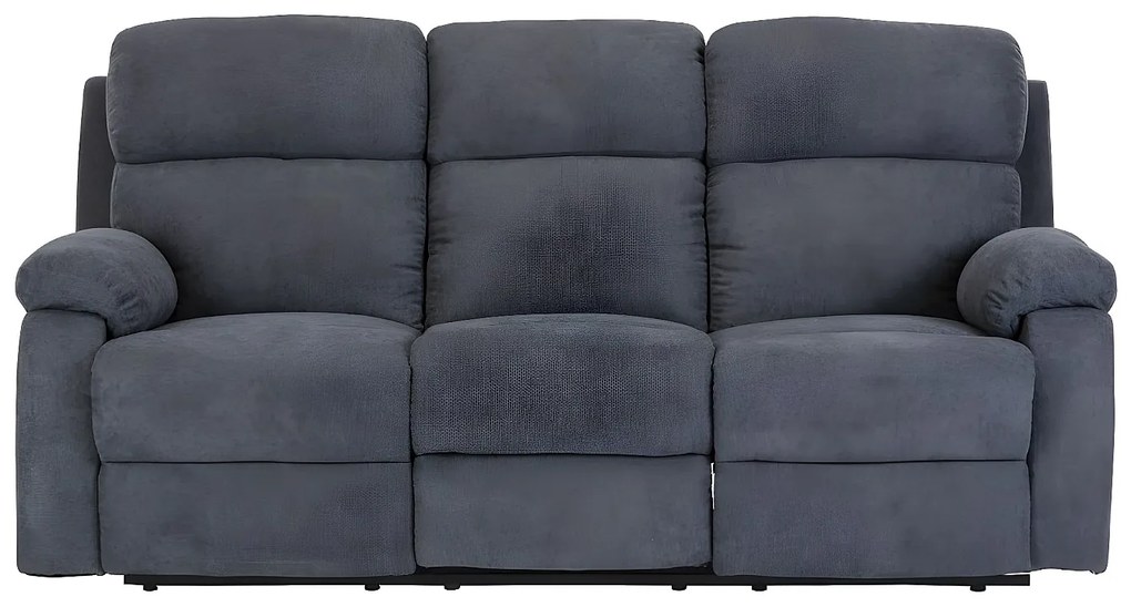 Kanapa 3-osobowa TOLZANO z tkaniny, z funkcją relax – kolor antracytowy