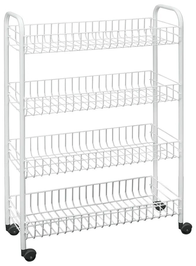 Biały metalowy regał na kółkach 23x84 cm – Metaltex