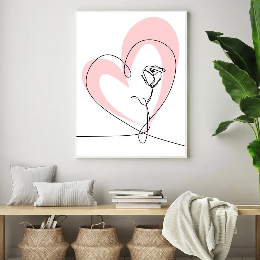 Plakat - Heart & Rose (A4)