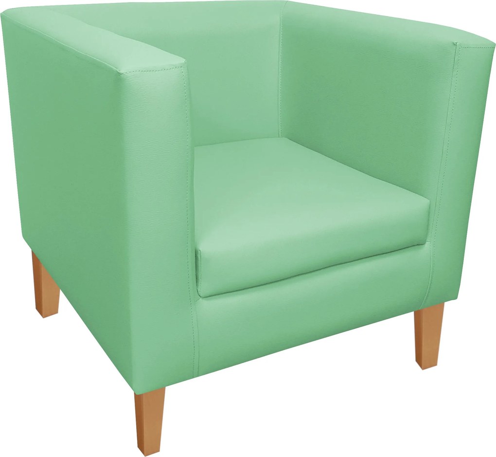 Fotel Monaco tkanina Eko-skóra : Kolor nogi - Drewno, Kolor tkaniny - EKO-SKÓRA - 7D, Wysokość nogi - 20 cm