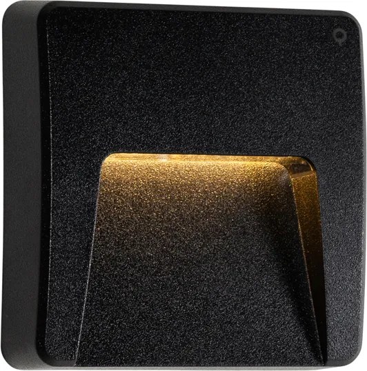 Zestaw 6 kwadratowych zewnętrznych lamp ściennych w kolorze czarnym z wbudowanymi diodami LED IP65 - Gem