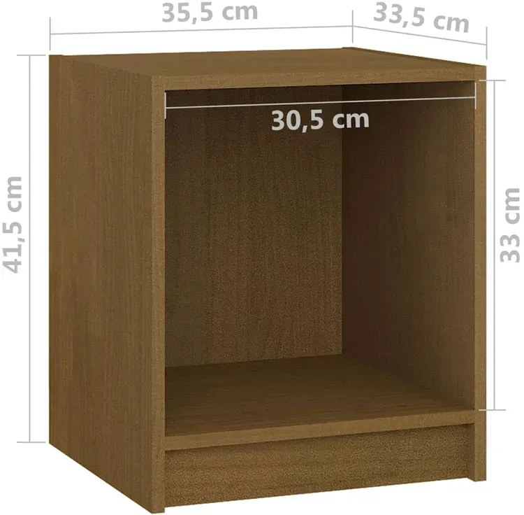 Minimalistyczna drewniana szafka nocna miodowy brąz - Lavel