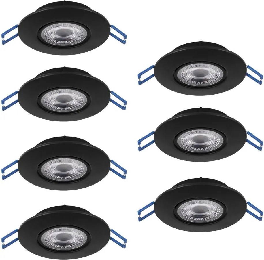 Eglo 300191 - ZESTAW 7x wpuszczanych opraw sufitowych LED GEDREZ, 4,9W/230V, śr. 9 cm, czarne