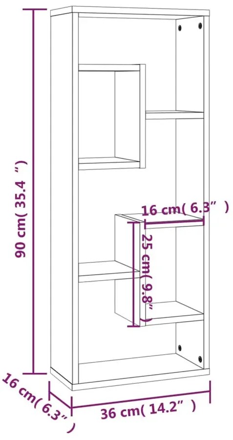 Minimalistyczny regał wiszący lub stojący beton G2-B70