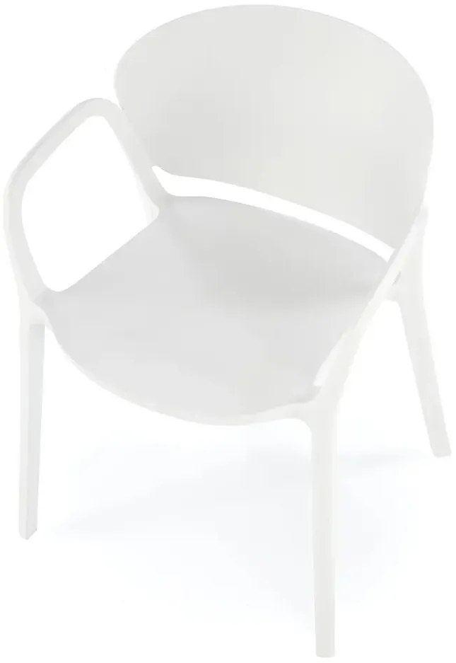 Białe minimalistyczne krzesło ogrodowe C1-C28
