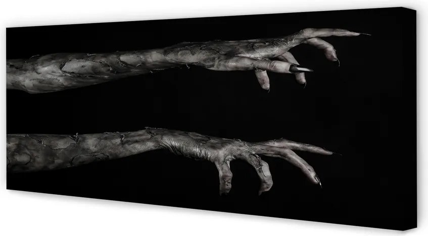 Obraz na płótnie Brudne Ręce na Czarnym Tle