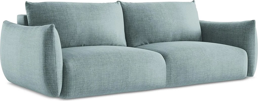 Kanapa 3-osobowa z funkcją spania - z tkaniny strukturalnej - jeans - LEILA