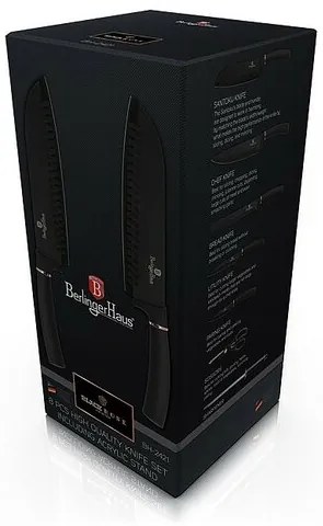 Berlinger Haus Zestaw noży w stojaku Black Rose, 8 szt.
