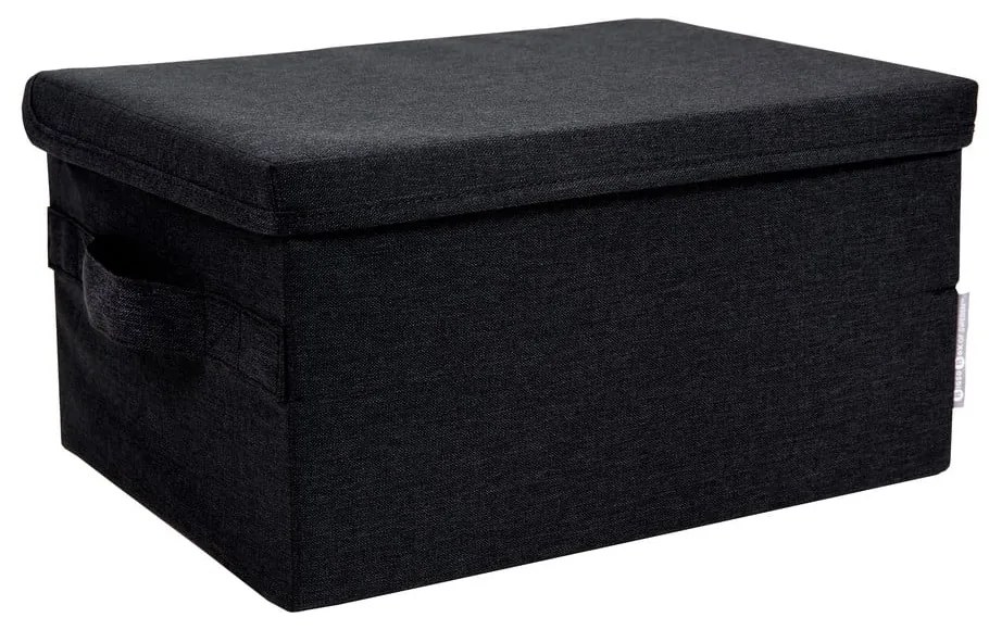Czarny tekstylny pojemnik z pokrywką 35x19x26 cm Soft Storage – Bigso Box of Sweden