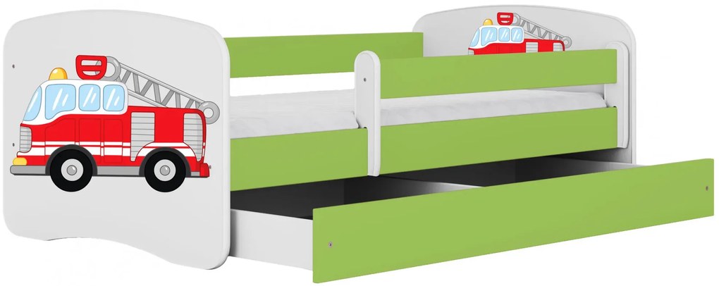 Łóżko dziecięce z szufladą Rostok 2X mix 70x140 - zielone