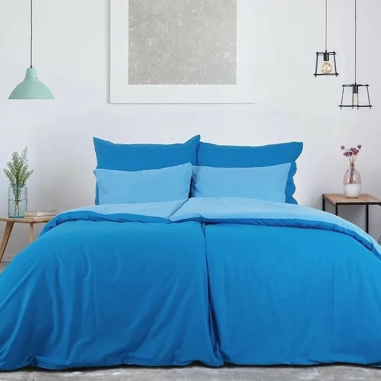 B.E.S. Petrovice Bawełniana pościel Double face kobalt/niebieska