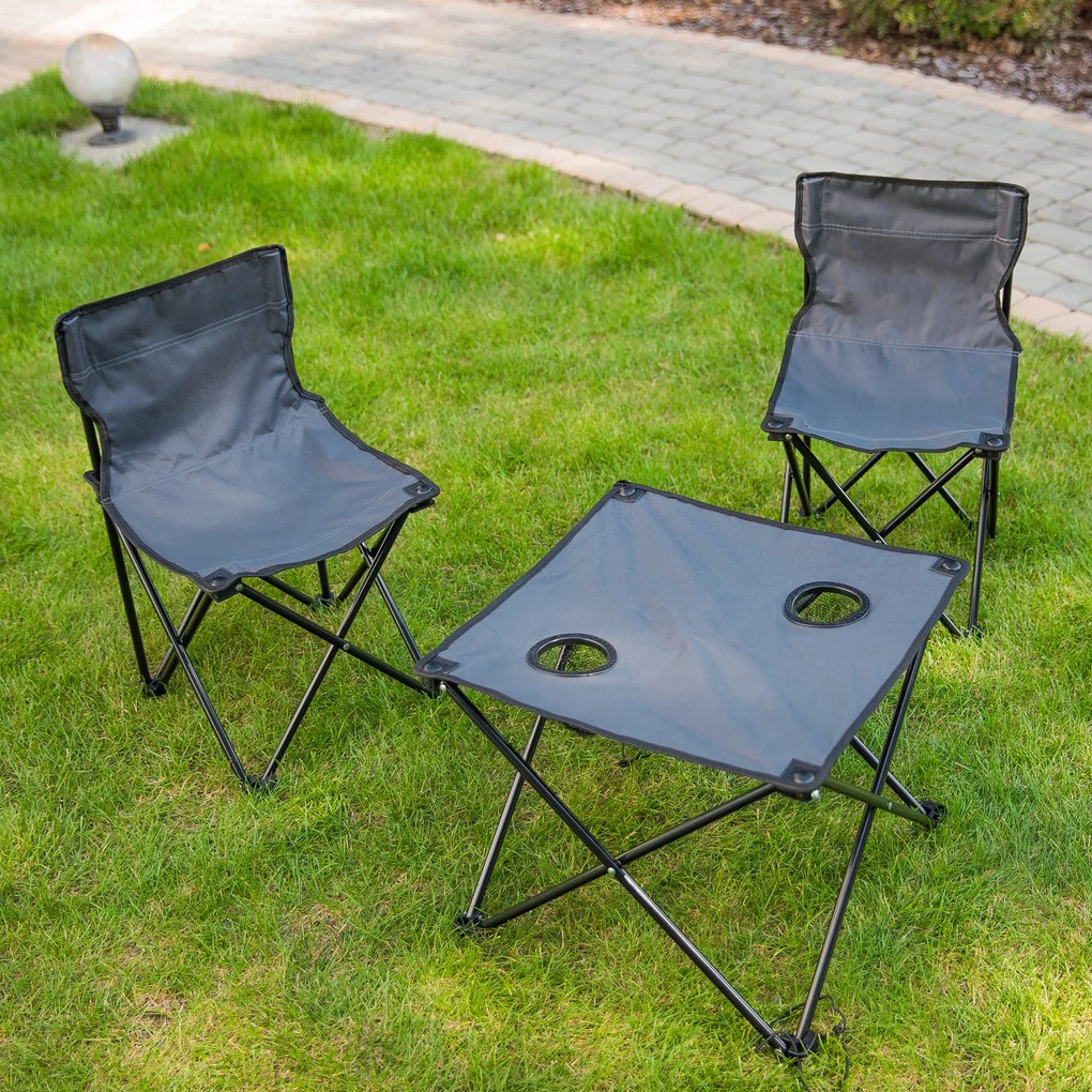 Zestaw mebli campingowych / balkonowych Camping antracyt PATIO