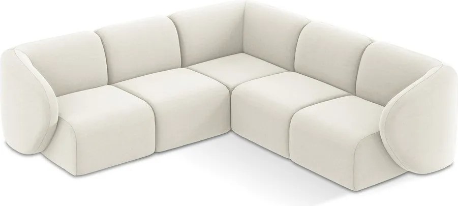 Beżowy aksamitny narożnik Lani – Makamii