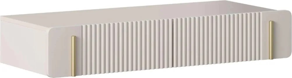 Toaletka Malmi 100 cm wisząca z szufladami - kaszmir / złoty