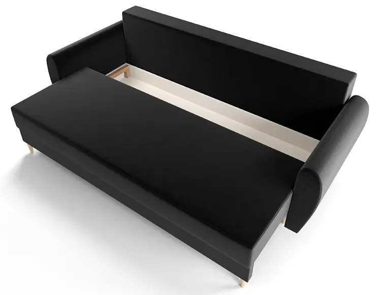 Czarna sofa rozkładana - Sinsiew 3X