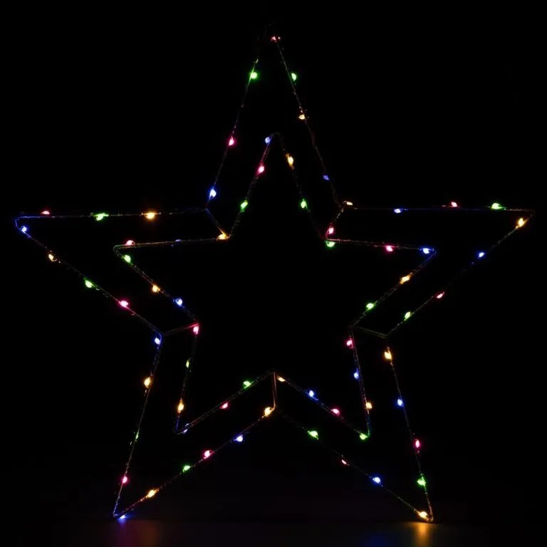 NEXOS Dekoracja LED świąteczna, srebrna gwiazda, 50 cm