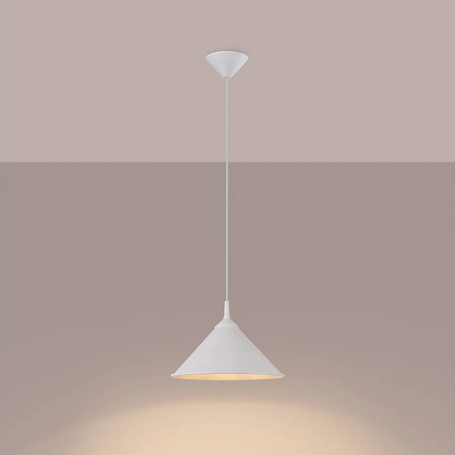 Lampy wiszące skandynawski Paloa, stal - 1 źródło światła 3000K - L.30 x H.76 cm - biały