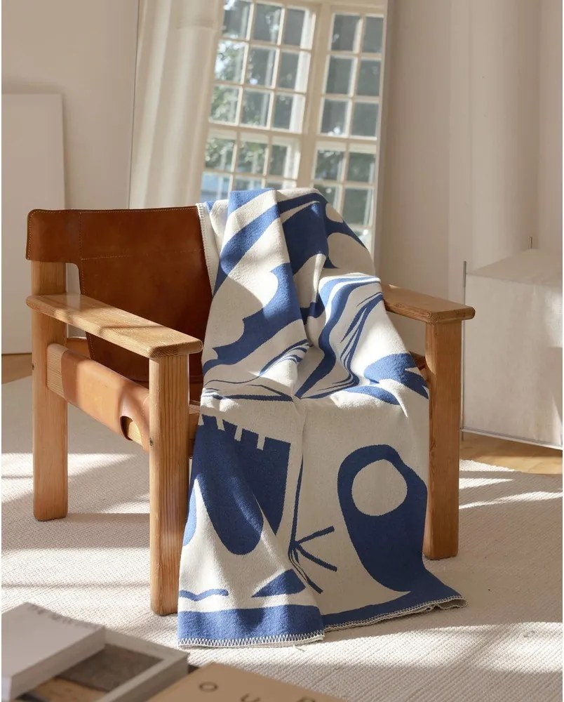 Niebieski koc 165x200 cm Lino – noo.ma