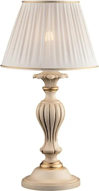 Leonardo lampa drewniana w kolorze kości słoniowej i złota 1 lampa z abażurem dm.35 H.62 Ø35 BL180-LM-AV