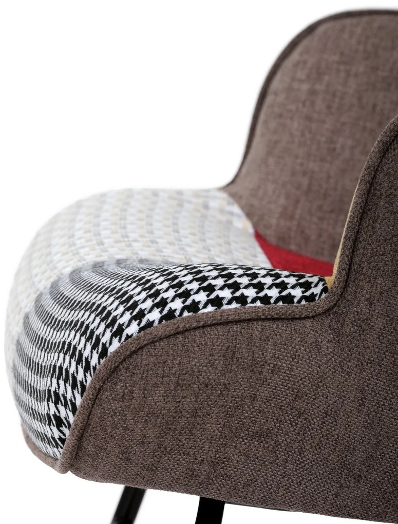 Fotel bujany PW2, patchwork