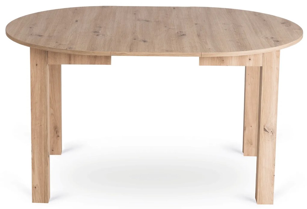 Zestaw Stół Okrągły Rozkładany HARRY 102-142 cm Dąb Artisan i 6 Krzeseł NEVEL Szarych Skandynawskich