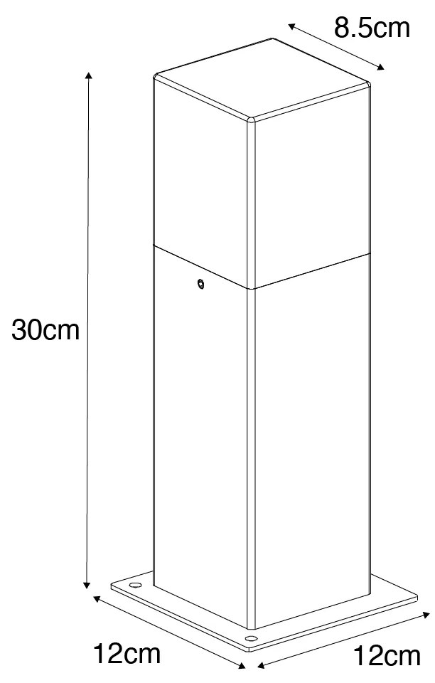 Zewnetrzna Nowoczesna lampa podłogowa zewnętrzna szara 30 cm IP44 - Denmark Nowoczesny Oswietlenie zewnetrzne