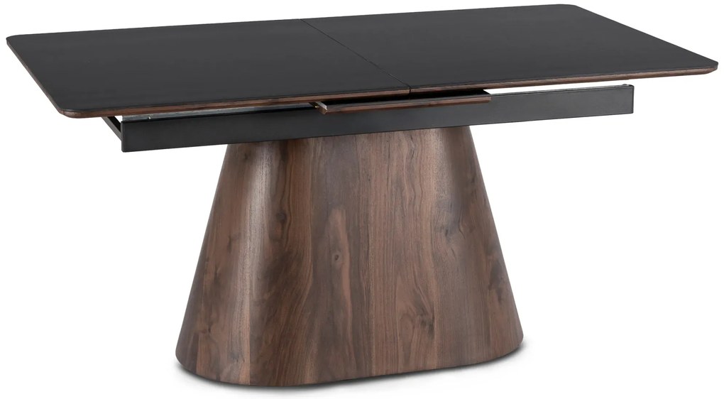 Nowoczesny rozkładany stół czarny + orzech - Comos