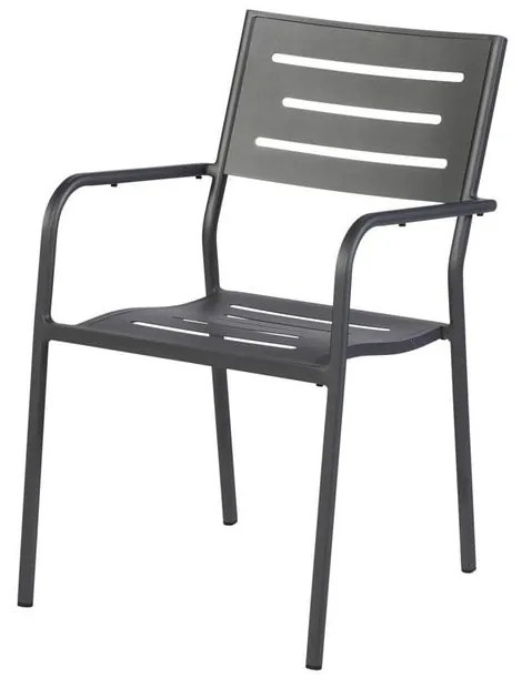 Antracytowe metalowe krzesło ogrodowe Hawaii – Exotan