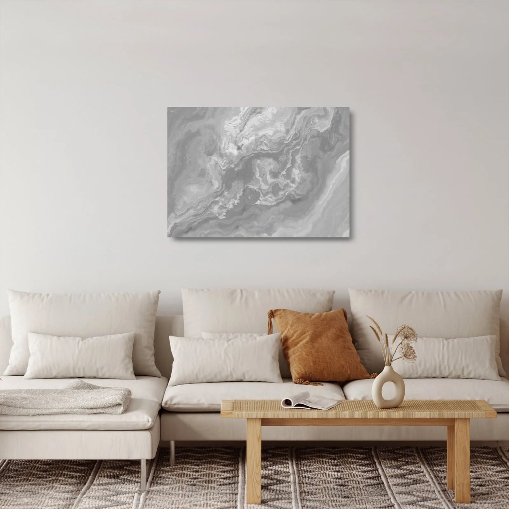 Obraz na szkle - Marmur w czerni i bieli (70x50 cm)
