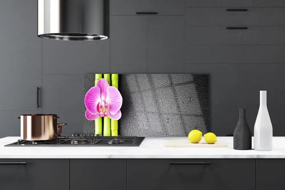 Panel Szklany do Kuchni Duet Bambusa i Orchidei