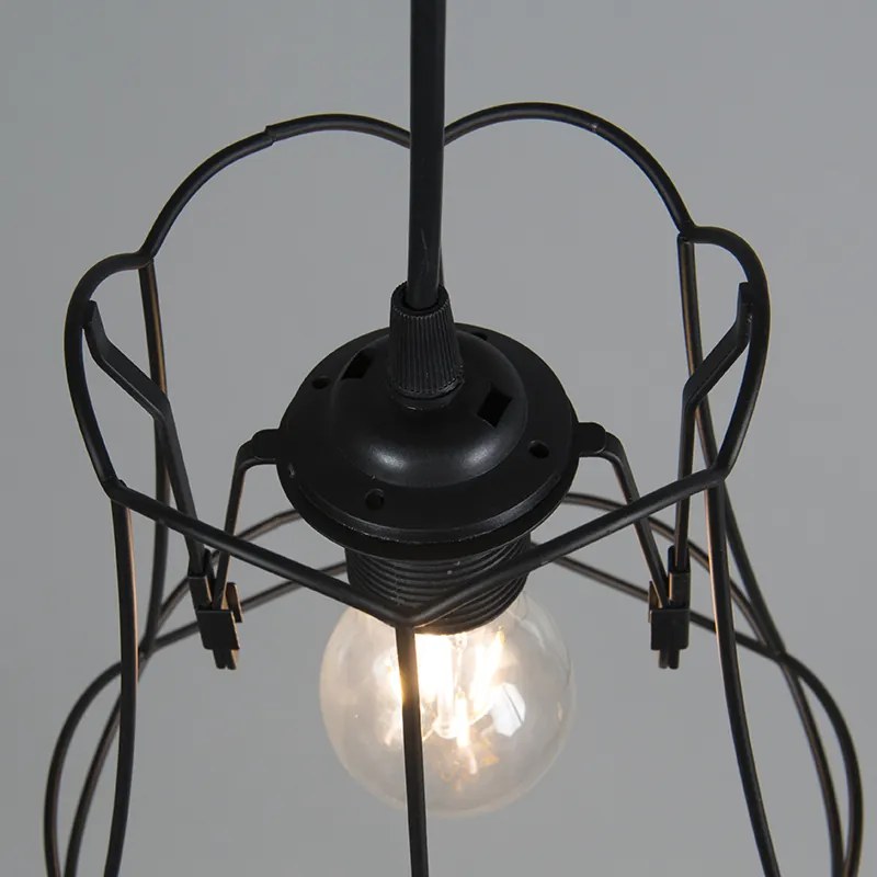 Retro lampa wisząca czarna 20 cm - Granny Frame