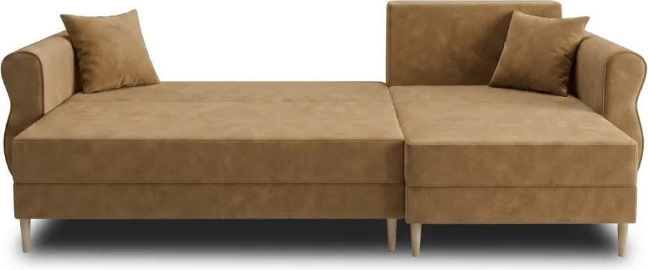 Rozkładana narożna sofa SILVIANO 230x140 cm, beżowa, uniwersalna