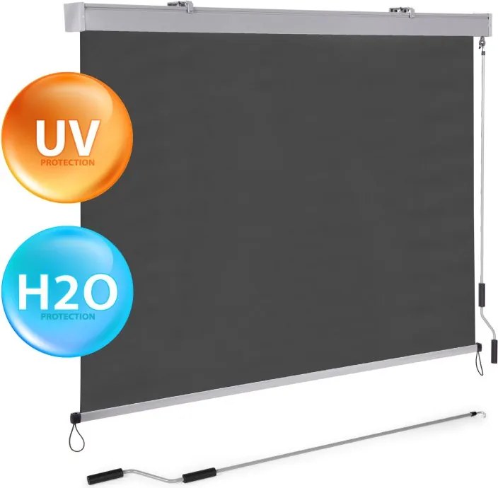 Roleta pionowa zwijana AW-038 - markiza na okno, drzwi balkonowe, tarasowe, antracyt