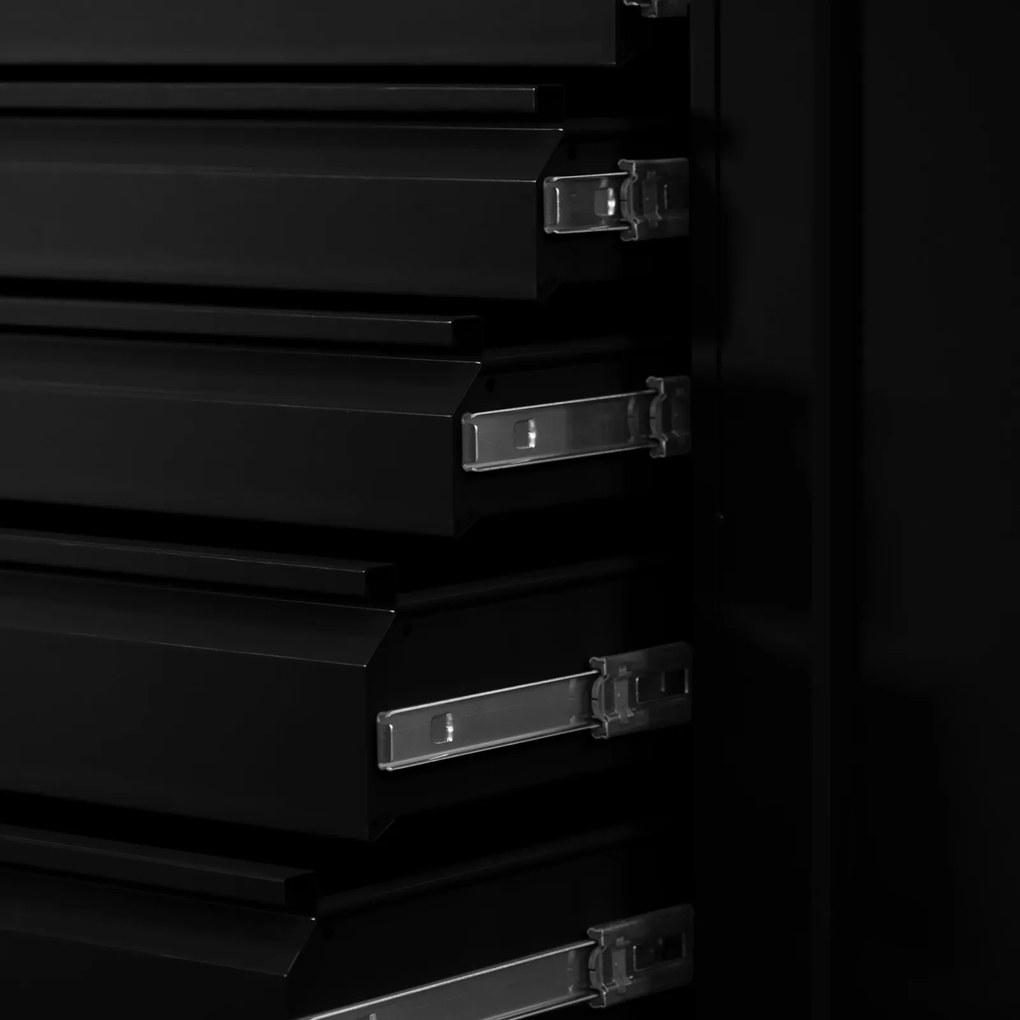 Szafa warsztatowa z szufladami Darek All Black 92x50x185 cm czarna