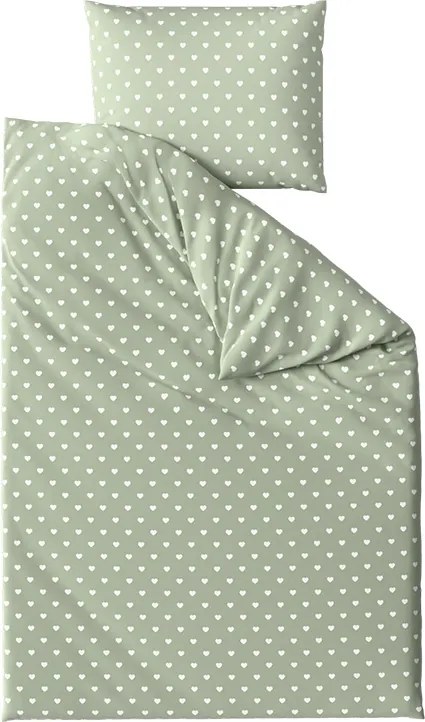 PrzytulneMieszkanie.pl PrzytulneMieszkanie.pl Bawełniana pościel SAGHEARTS POLY zielona Rozmiar pościeli: 2 szt 70 x 90 cm | 200 x 220 cm