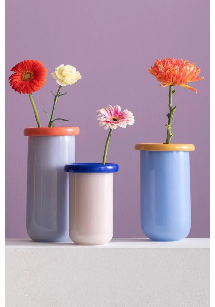 Niebieski szklany wazon (wysokość 25 cm) Plegado – PT LIVING