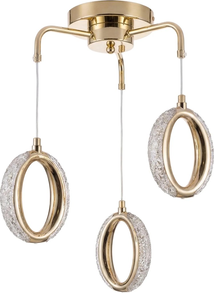 LAMPA SUFITOWA WISZĄCA LED G176-3CP ZŁOTA