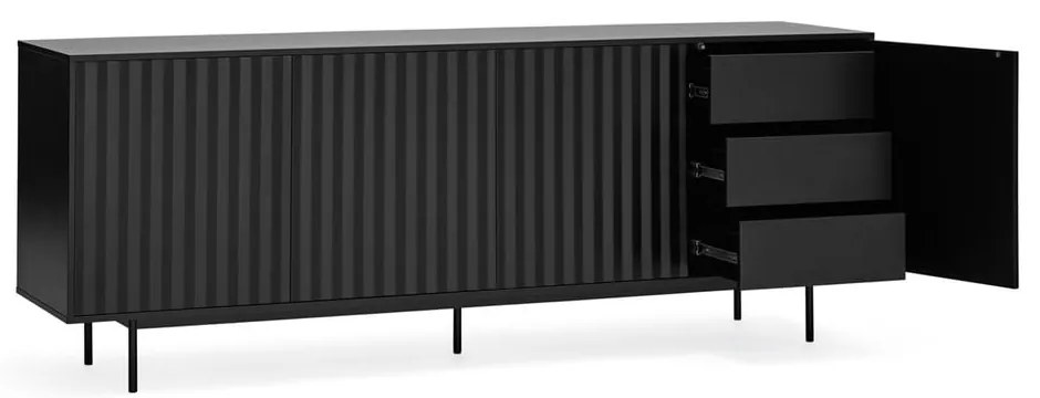 Czarna niska komoda 211x80 cm Sierra – Teulat