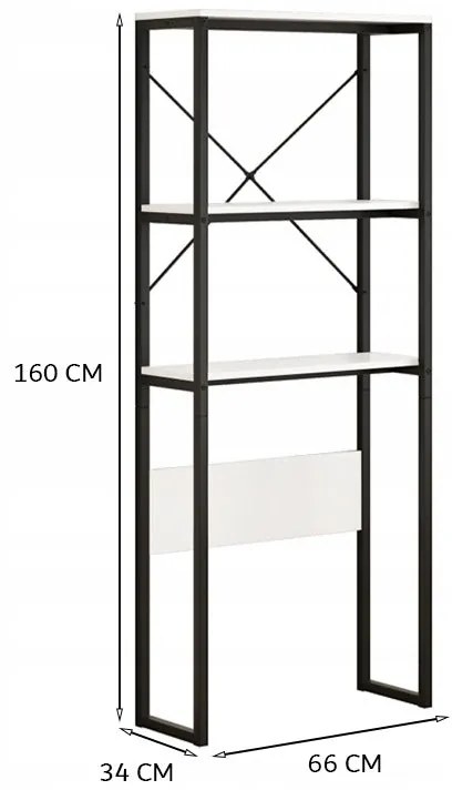 Półka łazienkowa nad pralką – styl loftowy, 160 cm