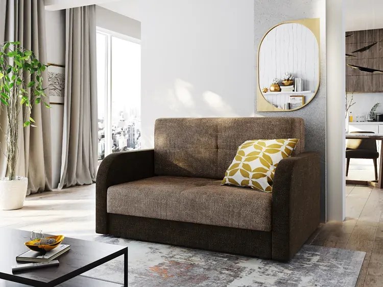 Sofa rozkładana jasny brąz + ciemny brąz - Folken 4X