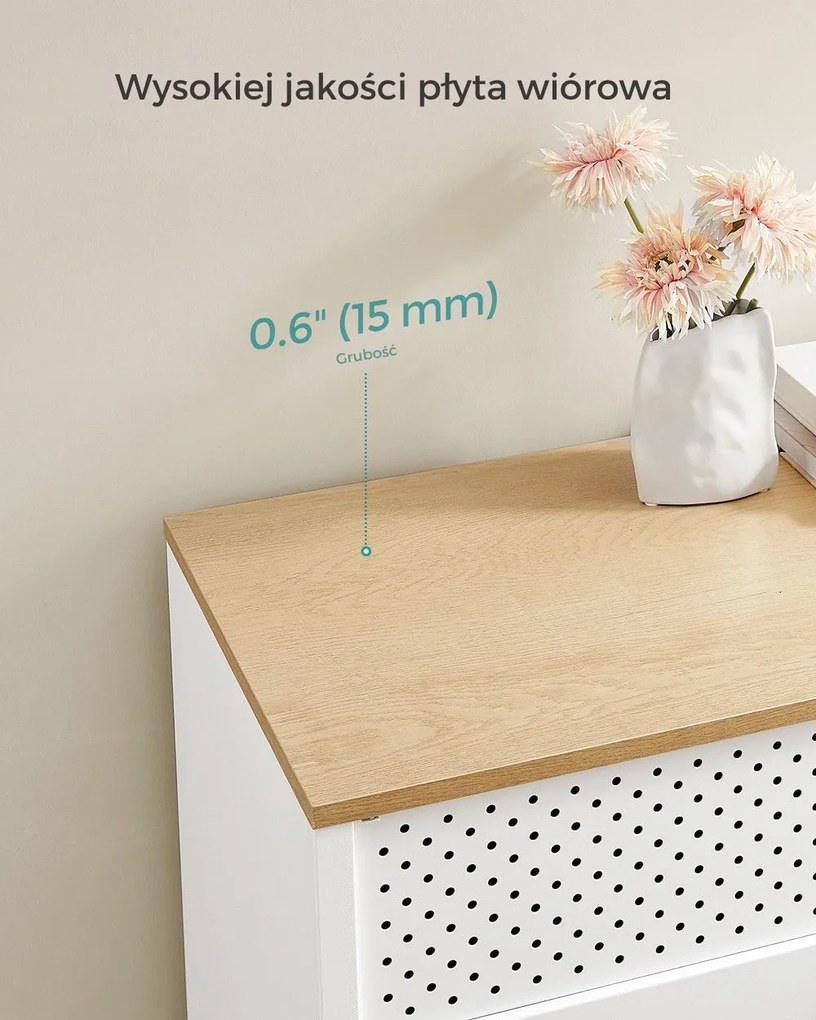 Metalowa szafka BRIX, 76x80x40cm, biała/brązowy SongmicsHome