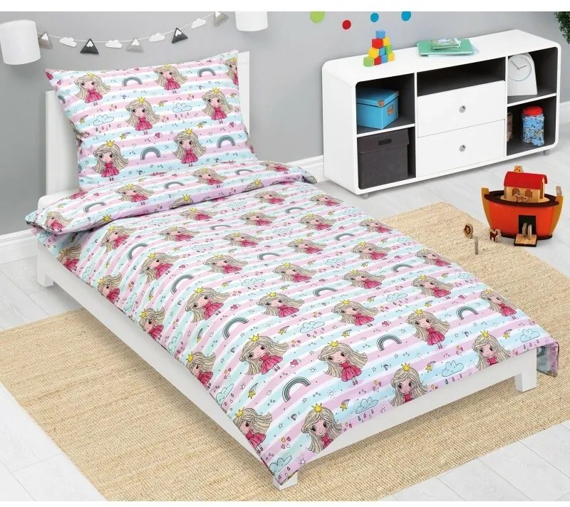 Bellatex Pościel dziecięca bawełniana JuniorPrincess różowa, 140 x 200, 70 x 90 cm