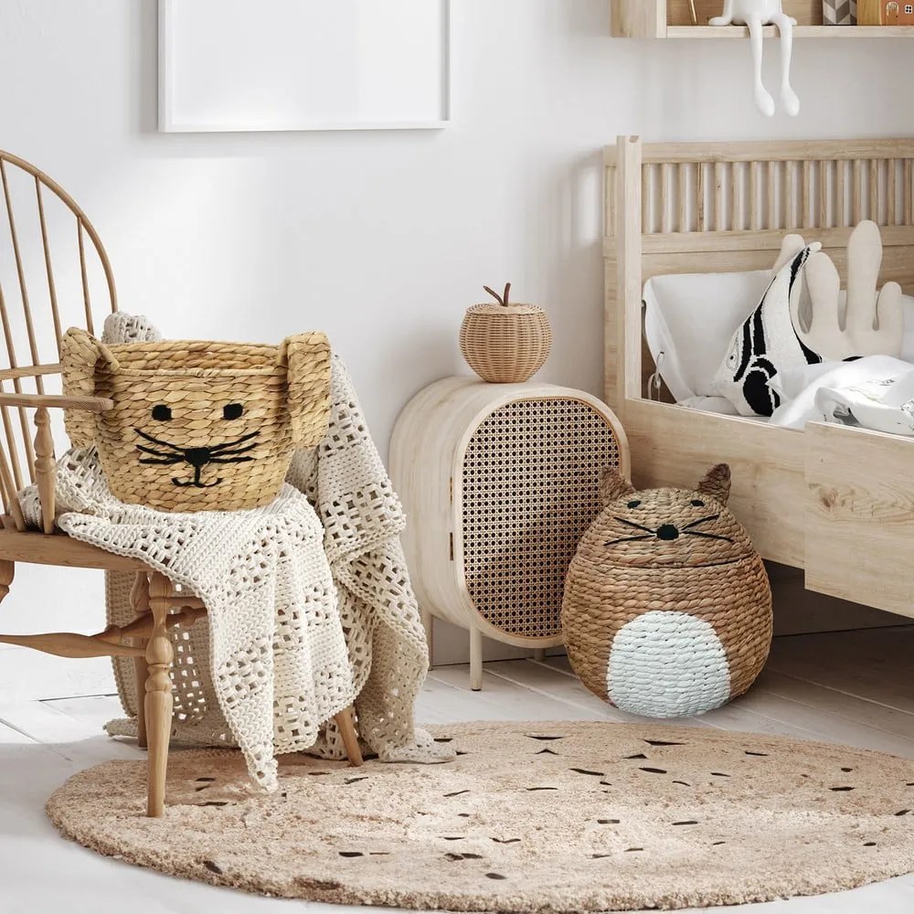 Dziecięcy kosz na zabawki z hiacyntu wodnego w naturalnym kolorze ø 40x43 cm Cat – Compactor